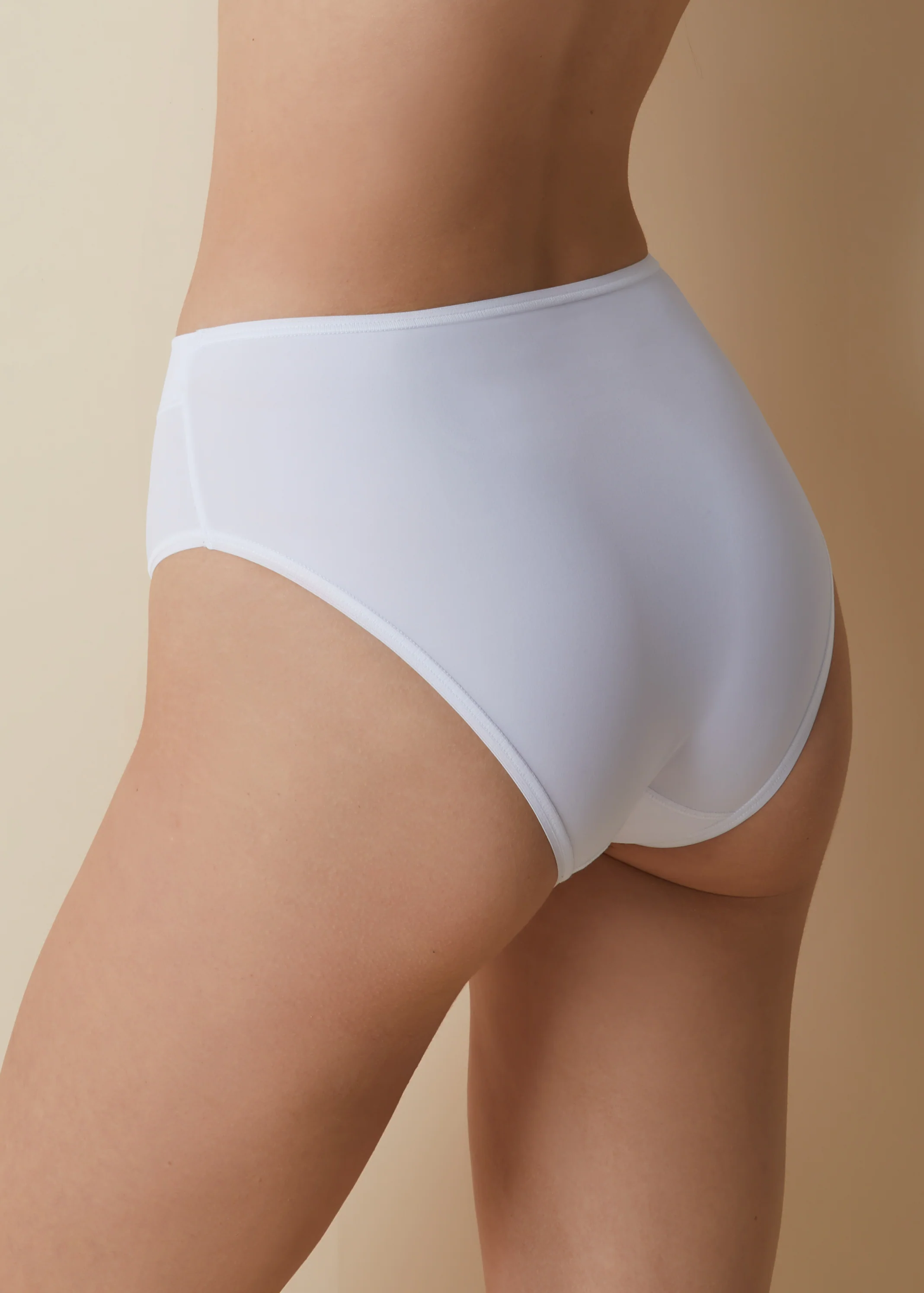 Mutanda leggermente contenitiva a vita alta con elegante motivo floreale a righe - Image 3
